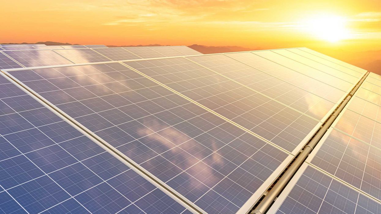 Solar panels under the sun