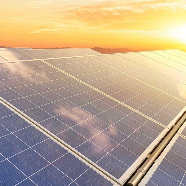 Solar panels under the sun
