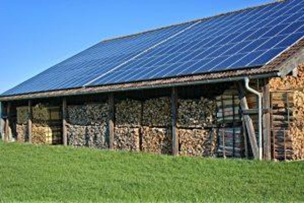 solar roof and firewood