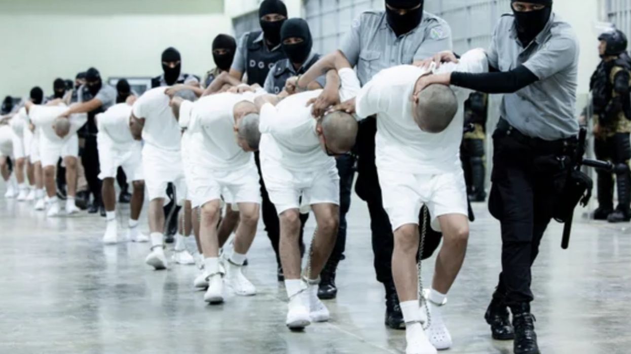 Some of the 260 Venezuelans illegally deported arrive at El Salvador prison.