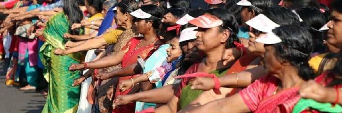 Historic Moment for Equality in India as Millions Link Arms to Form 400-Mile "Women's Wall"