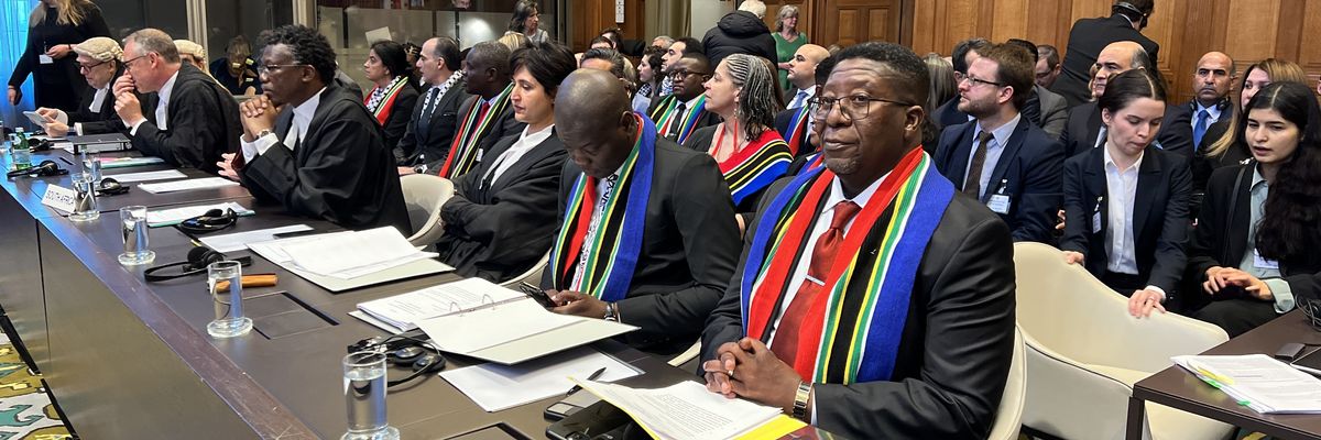 South African representatives at the International Court of Justice