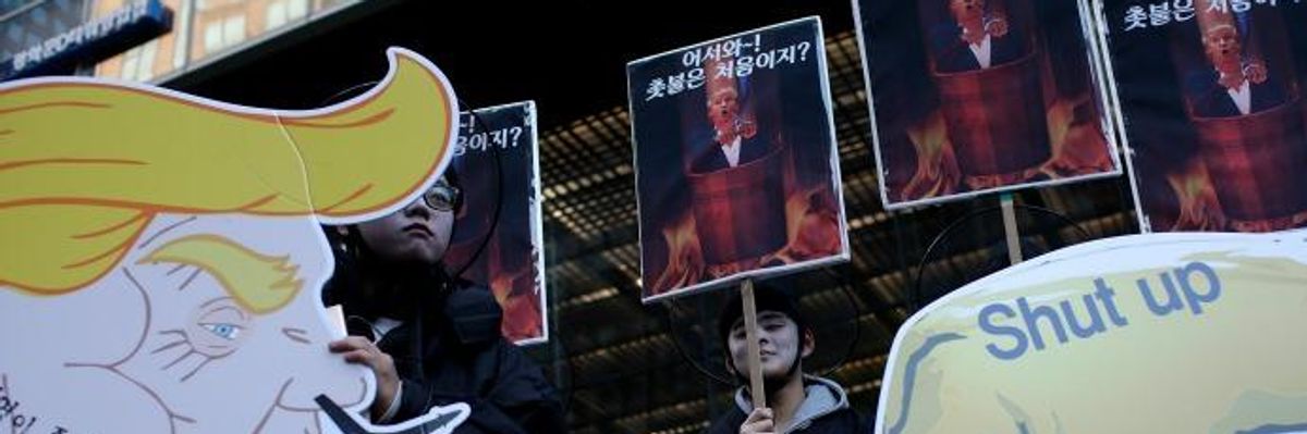 As Trump Sells War Ahead of Korea Visit, Groups Demand 'Urgent Pivot Towards Peace'