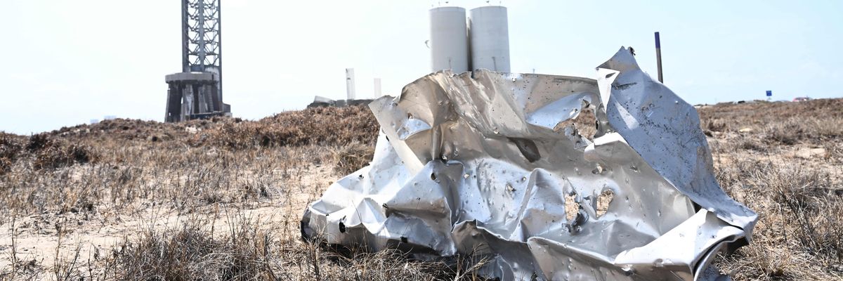SpaceX rocket launch debris.