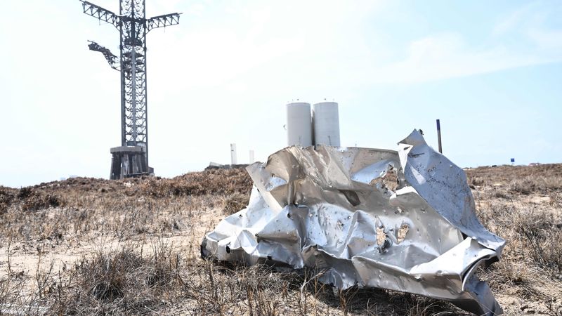 SpaceX rocket launch debris.