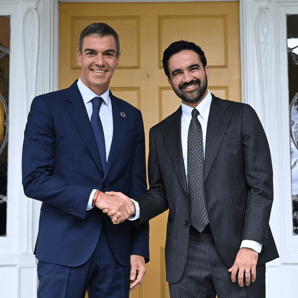 Spanish Prime Minister Pedro Sánchez and New York City Mayor Zohran Mamdani