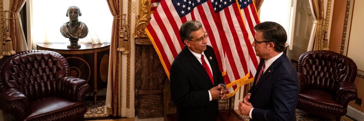 Speaker Johnson Holds Ceremonial Swearing-In For Rep.-Elect Greg Lopez