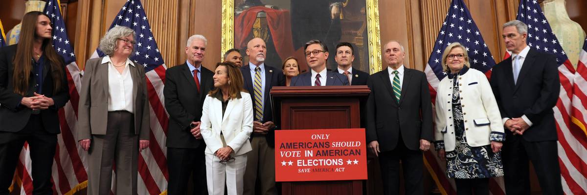 Speaker Johnson Holds Press Conference On House Passage Of SAVE America Act