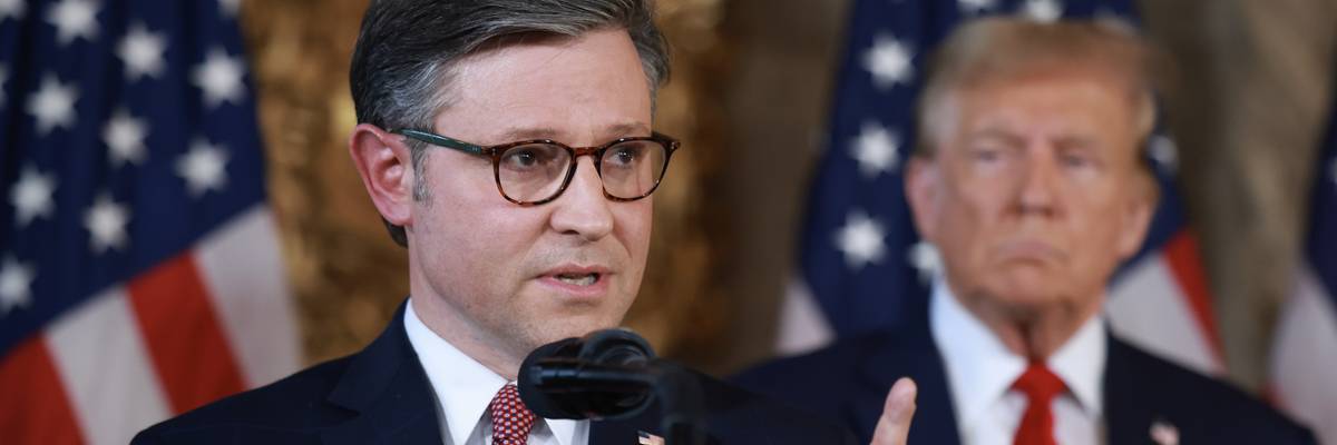 Speaker Johnson Joins Former President Trump At Mar-a-Lago For Announcement On Election Integrity