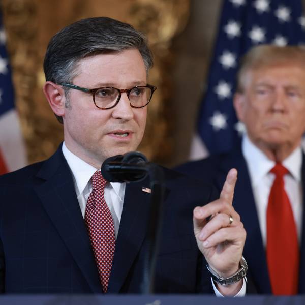 Speaker Johnson Joins Former President Trump At Mar-a-Lago For Announcement On Election Integrity