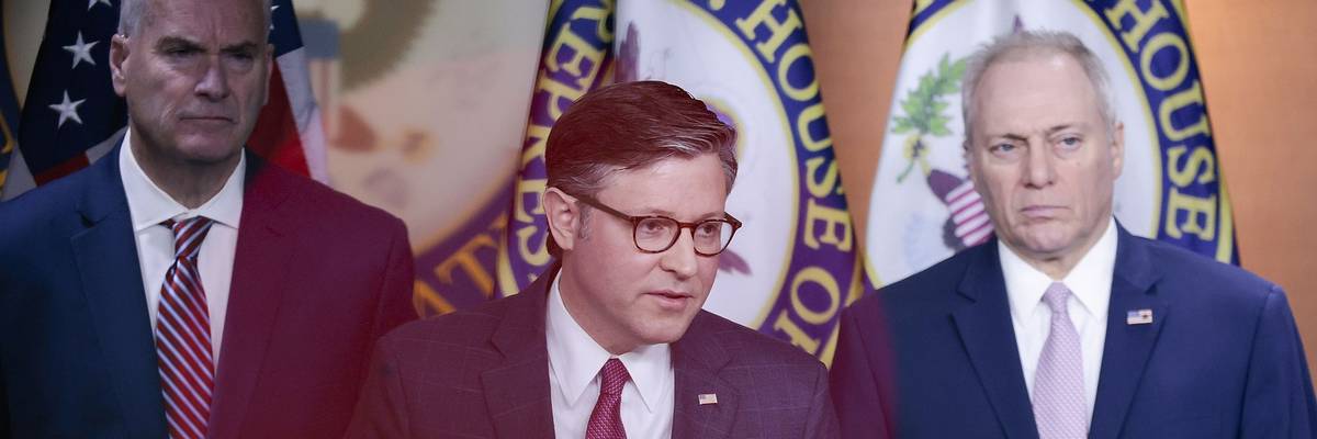 Speaker Johnson Talks To Reporters Following GOP Conference Meeting