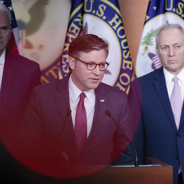 Speaker Johnson Talks To Reporters Following GOP Conference Meeting