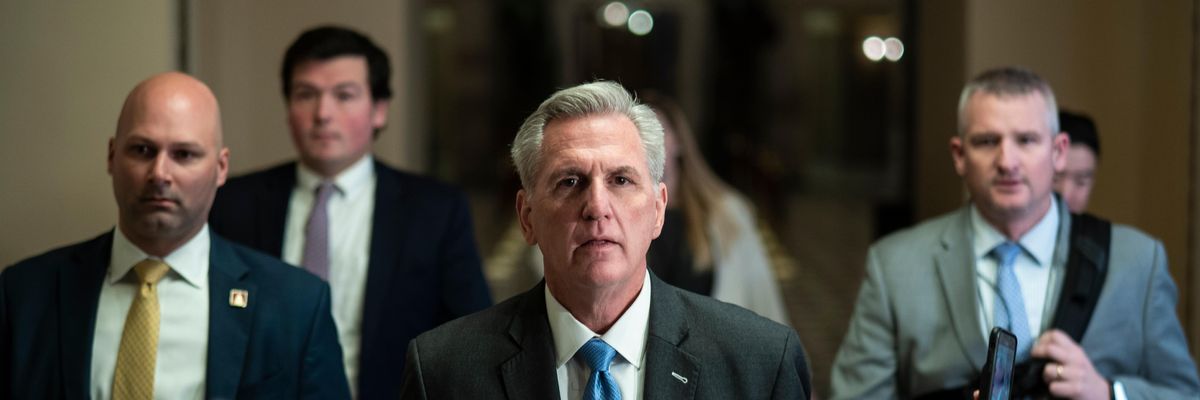 Speaker Kevin McCarthy walks to the House floor