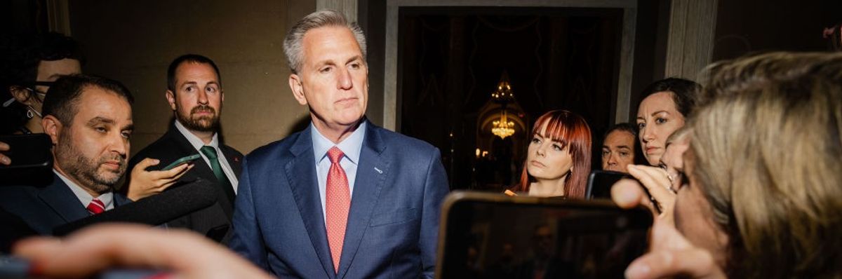 Speaker McCarthy speaks to reporters.