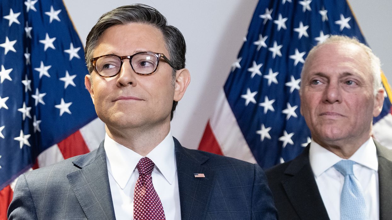 Speaker of the House Mike Johnson (R-La.) and House Majority Leader Steve Scalise (R-La.)