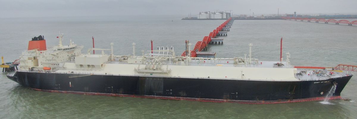 Spirit of Hela is seen transmitting LNG from Papua New Guinea