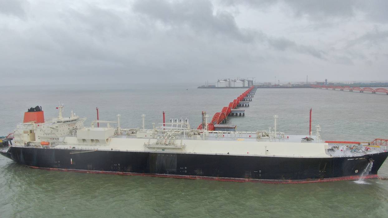 Spirit of Hela is seen transmitting LNG from Papua New Guinea