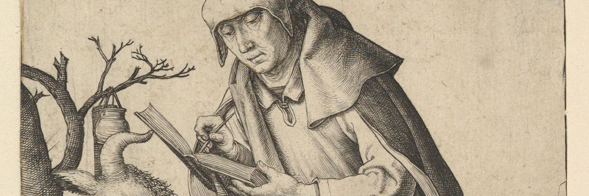 St. Luke reads in the wilderness, circa 1508. 