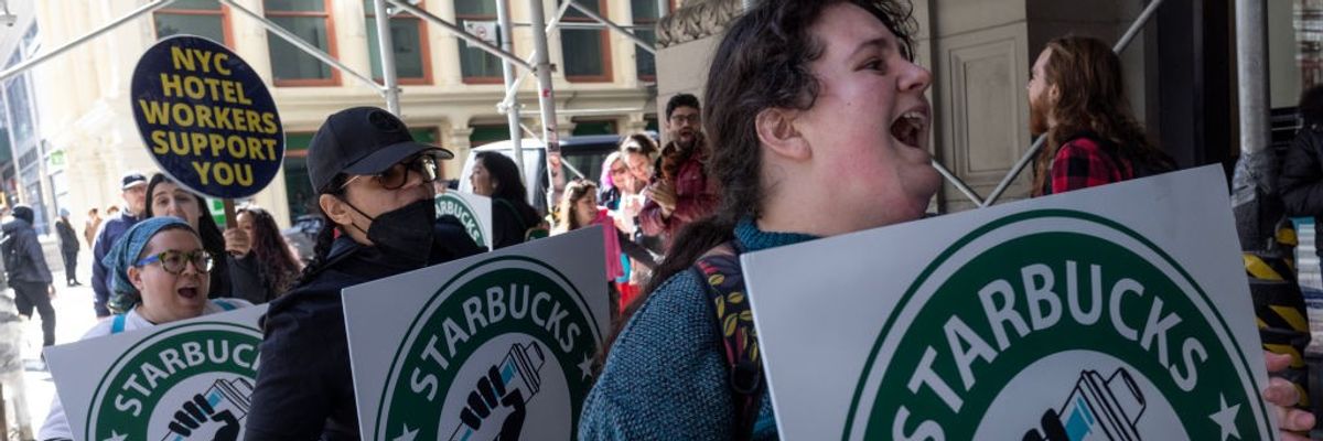Starbucks Workers Go On Strike
