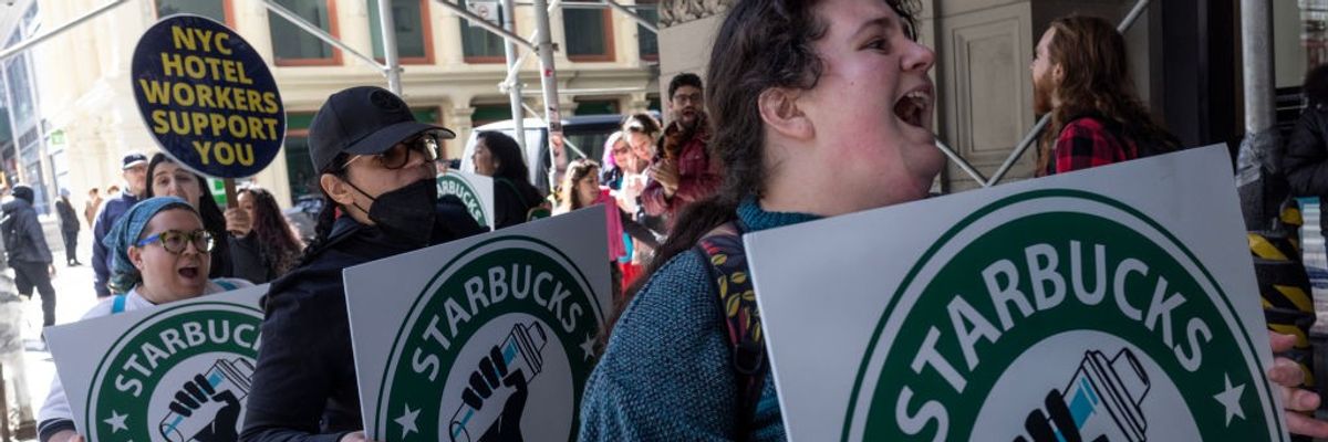 Starbucks Workers Go On Strike