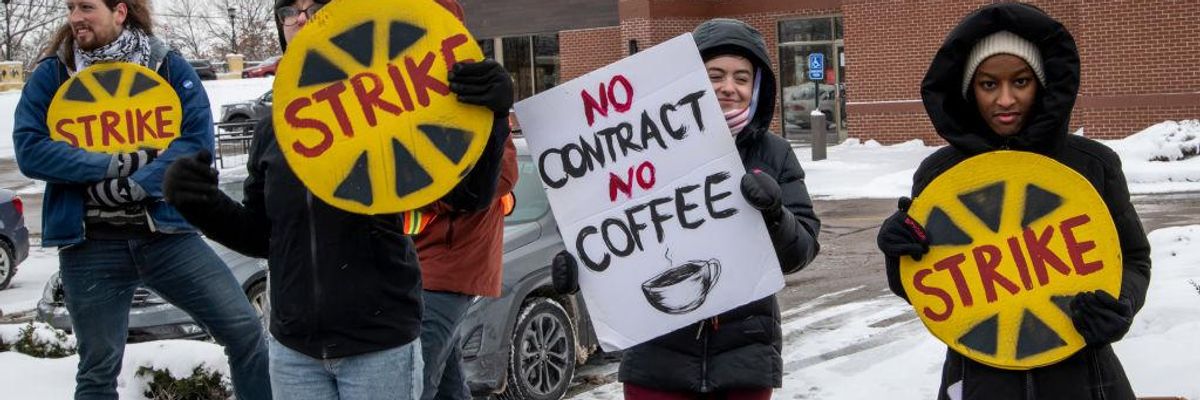 Starbucks workers strike 