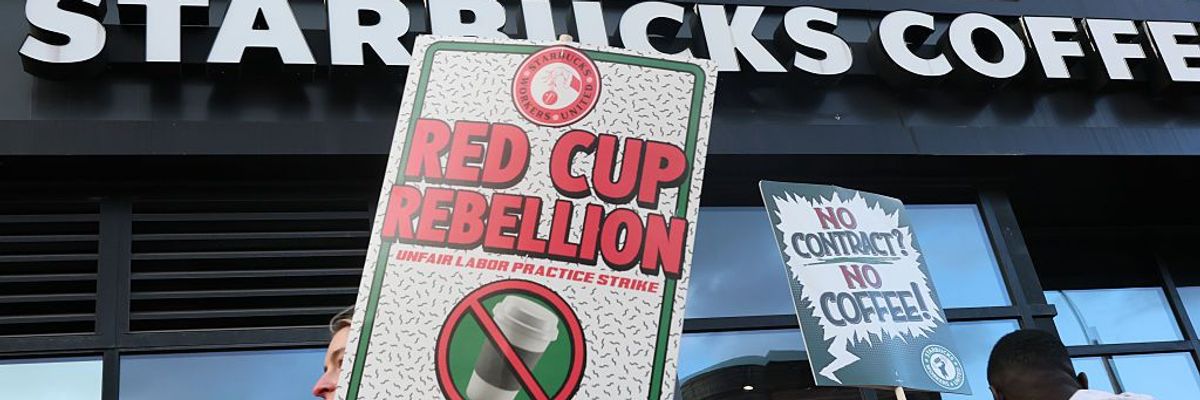 'Don't Cross the Picket Line': No Kings Alliance Backs Starbucks Boycott During Workers Strike