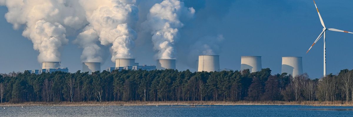 Steam rises from power plants in Germany