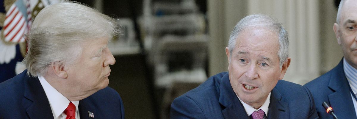 Stephen Schwarzman and Trump.