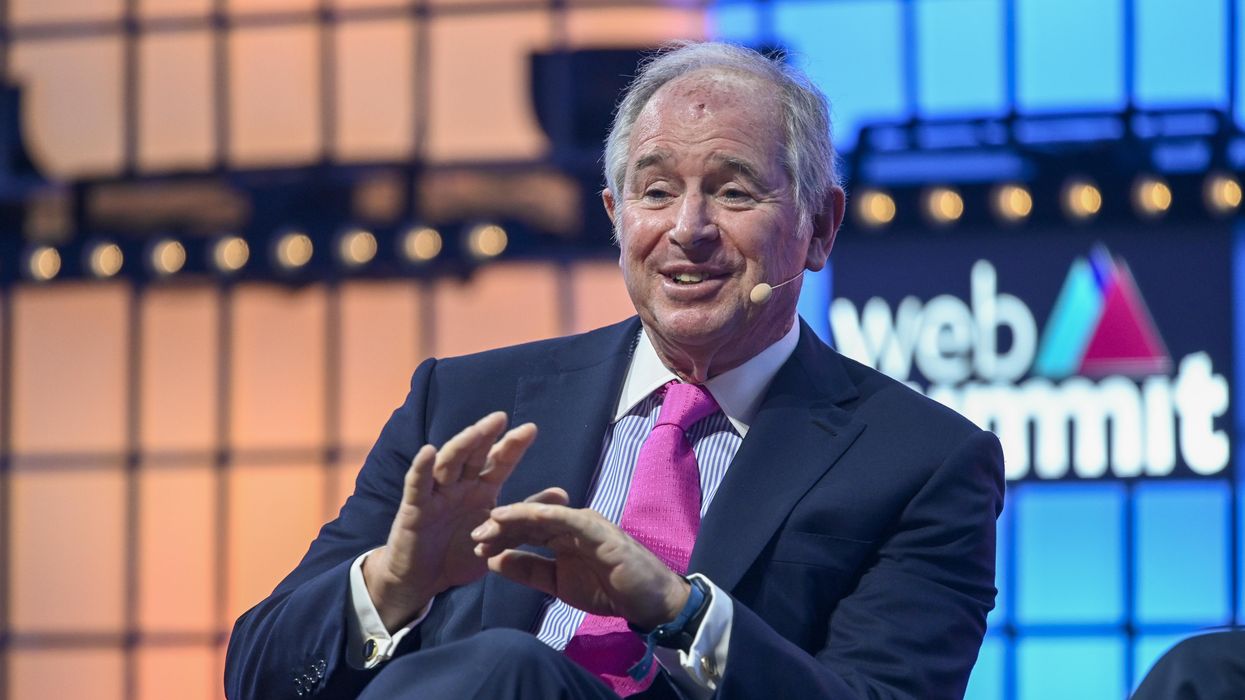 Stephen Schwarzman, co-founder and CEO of Blackstone, speaks at a summit on November 5, 2019 in Lisbon, Portugal.