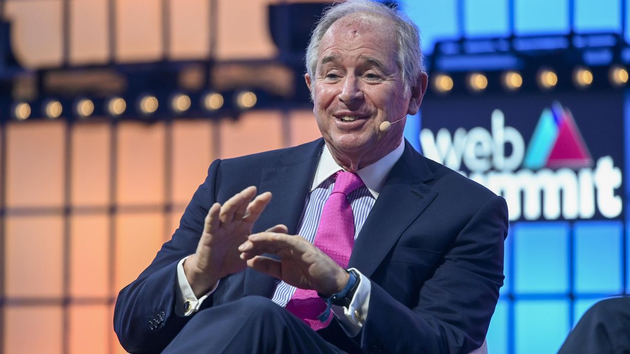 Stephen Schwarzman, co-founder and CEO of Blackstone, speaks at a summit on November 5, 2019 in Lisbon, Portugal.