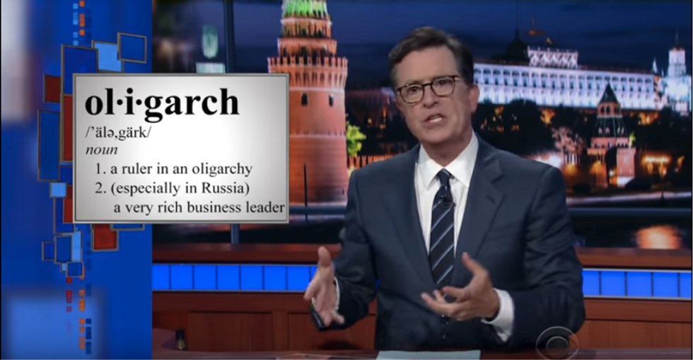 Steven Colbert talking about oligarchs