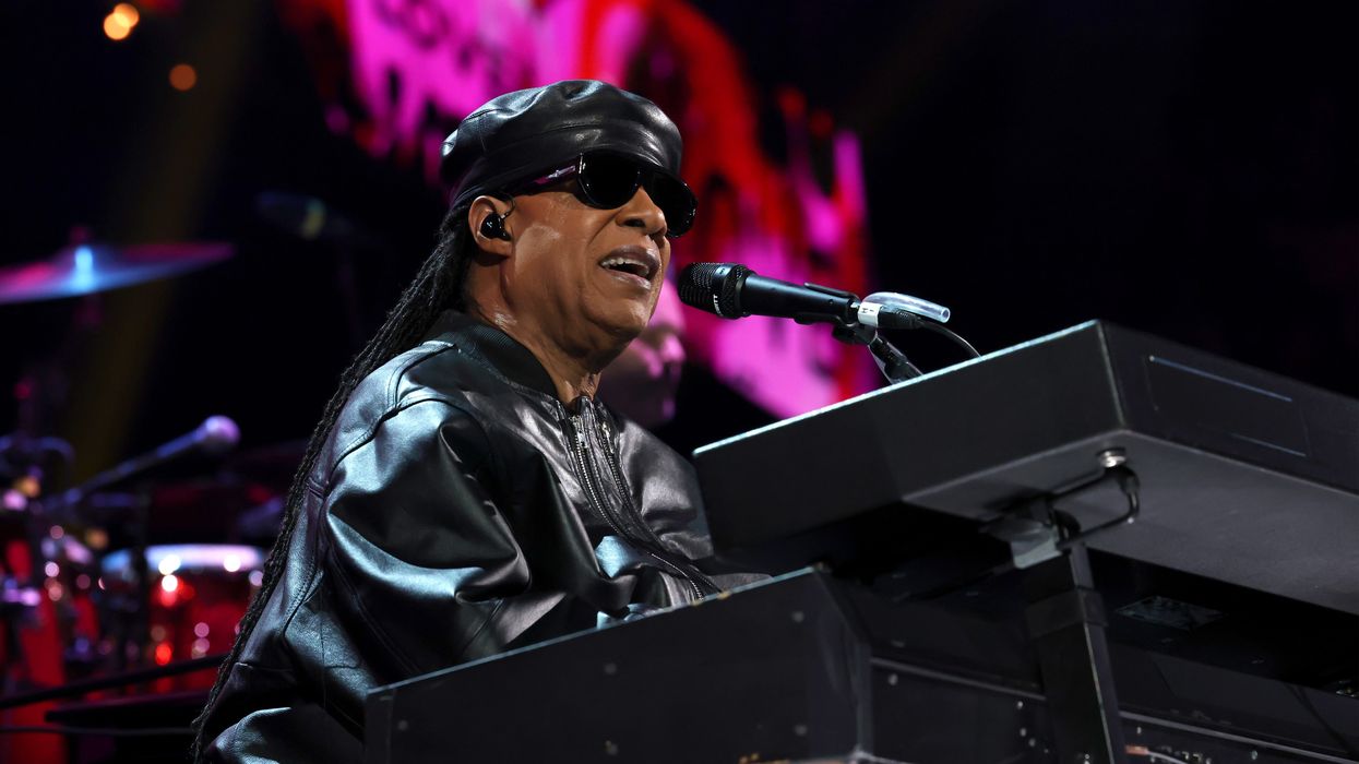 Stevie Wonder performs at FIREAID