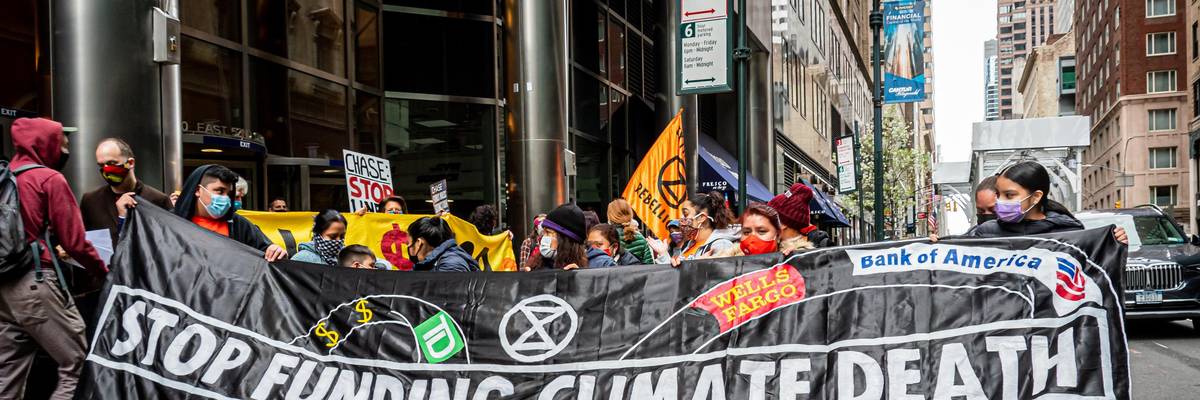 Stop the Money Pipeline protest