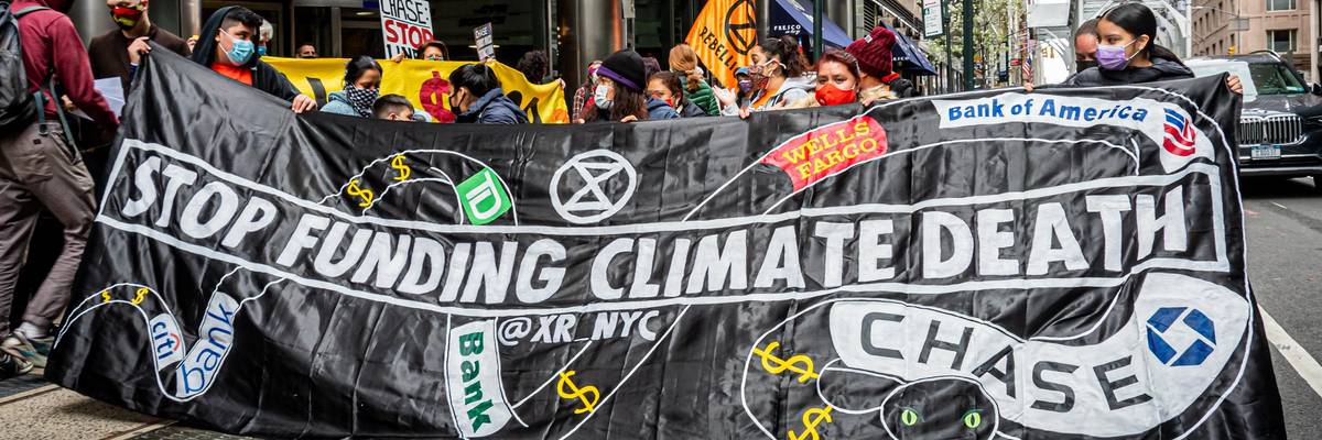 Stop the Money Pipeline protest