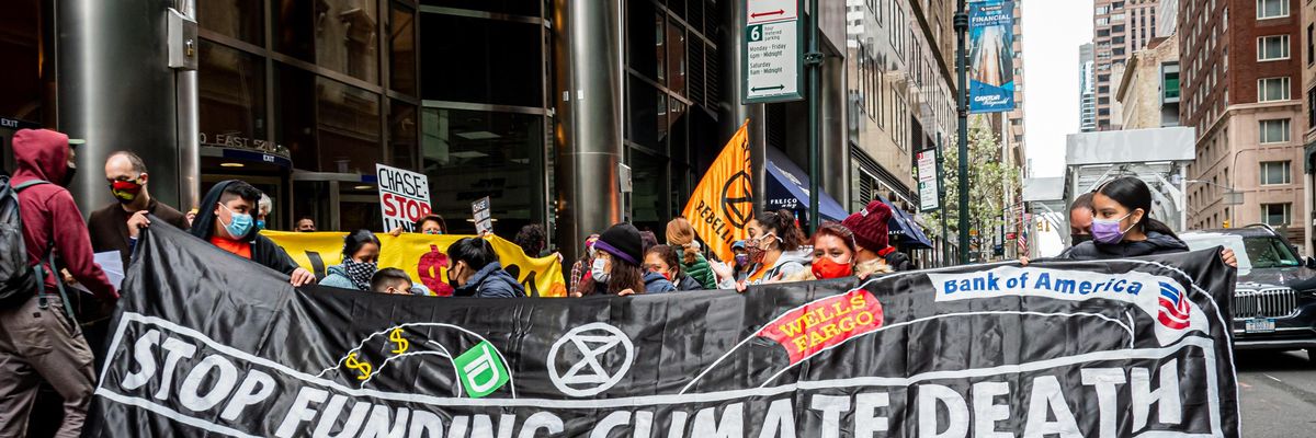 Stop the Money Pipeline protest