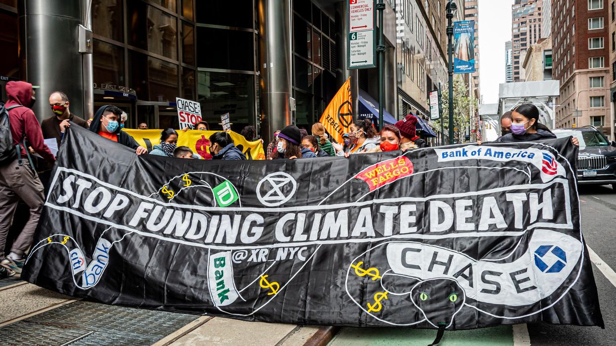 Stop the Money Pipeline protest