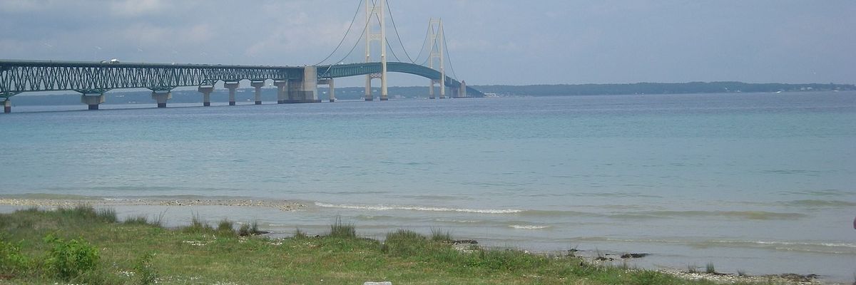 Straits of Mackinac in Great Lakes.