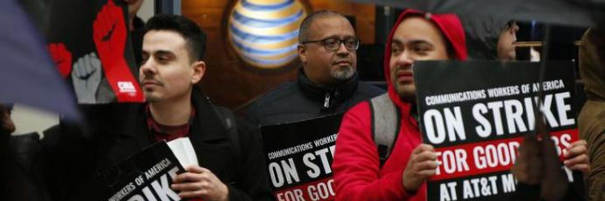 Despite 'Unprecedented' Windfall From Corporate Tax Cut, AT&T's Workers Forced to Wage Fierce Fight to Keep Their Jobs