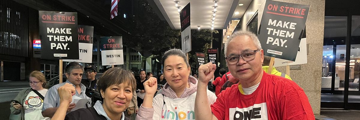 striking hotel workers