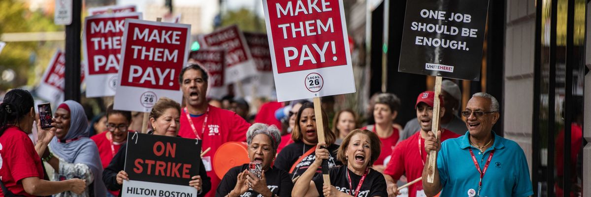 Striking hotel workers