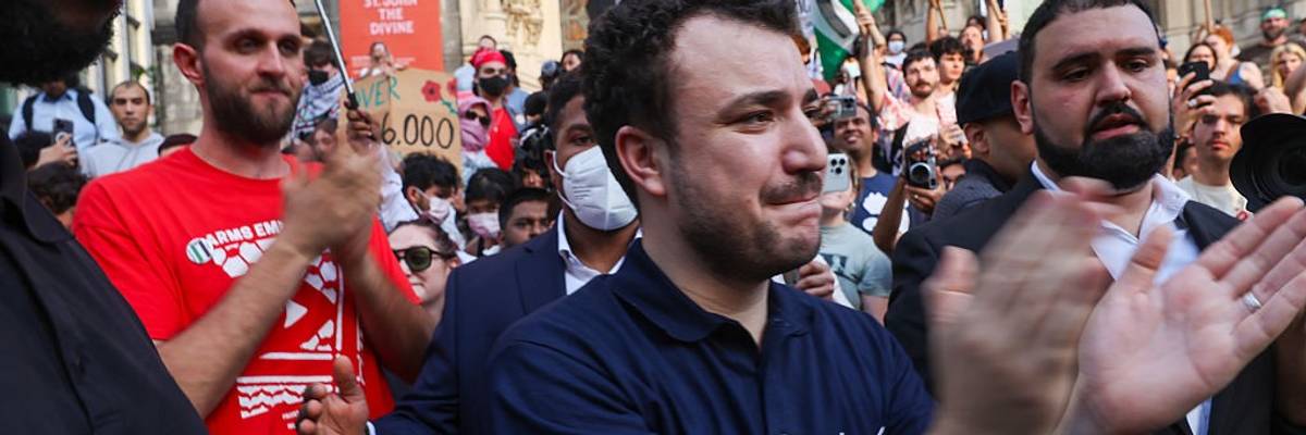 Student Activist Mahmoud Khalil Attends Rally After Being Freed From Detention