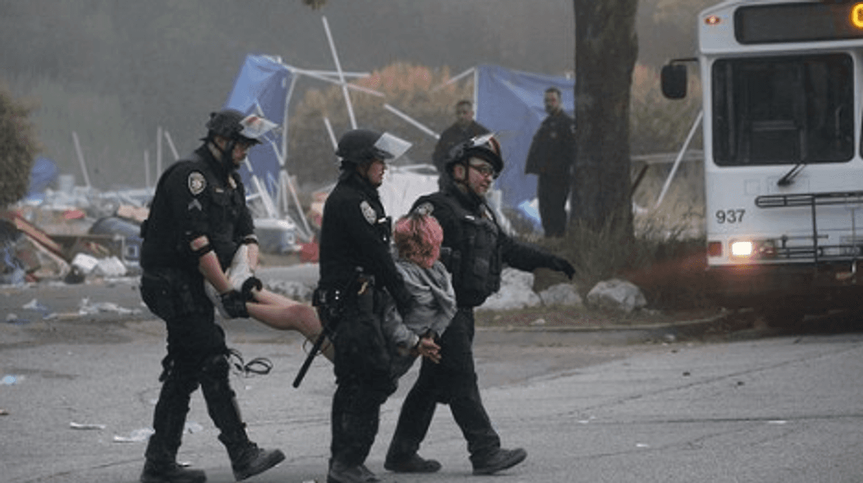 Student arrested at UCSC encampment.