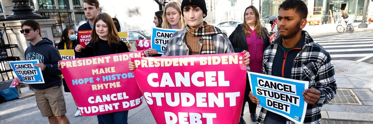 Student debt protest.