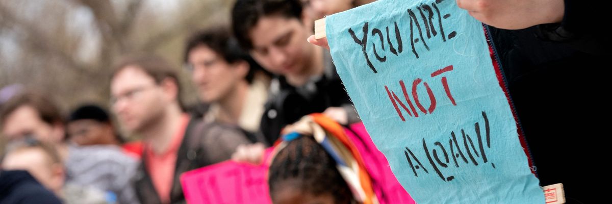 student debt protest