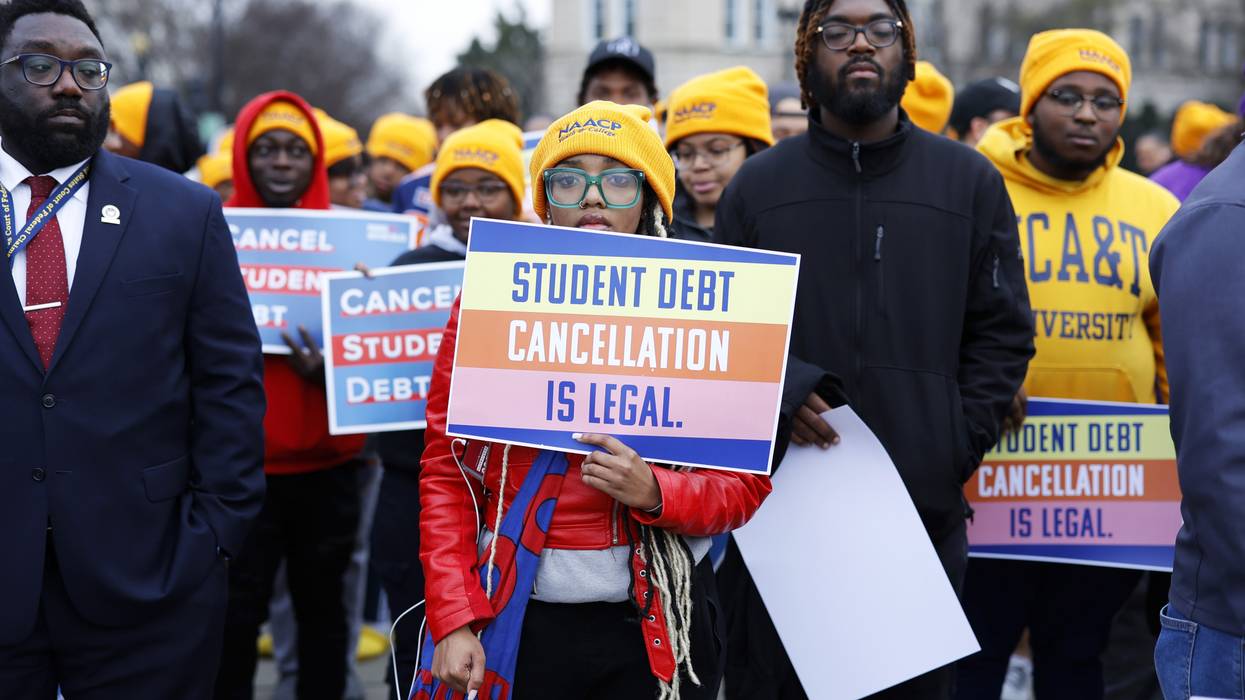 Student Loan Borrowers And Advocates Gather For The People's Rally To Cancel Student Debt During The Supreme Court Hearings On Student Debt Relief