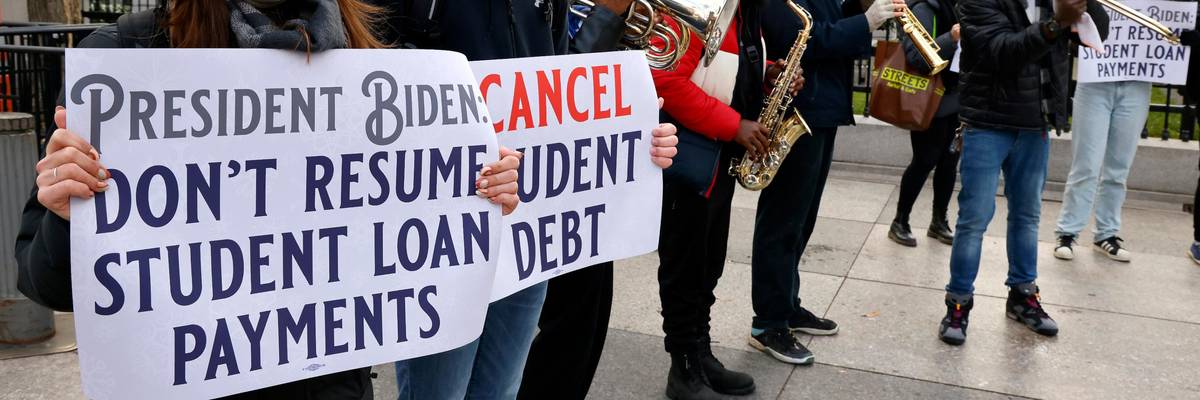 Student loan protest