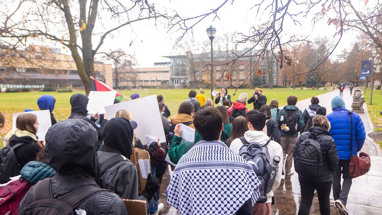 Student walkout at Gonzaga for Palestine.