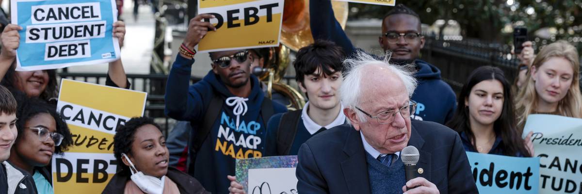 Students And Loan Activists Rally For The Cancellation Of Student Debt