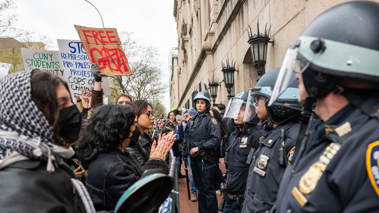 Students and pro-Palestinian activists face police