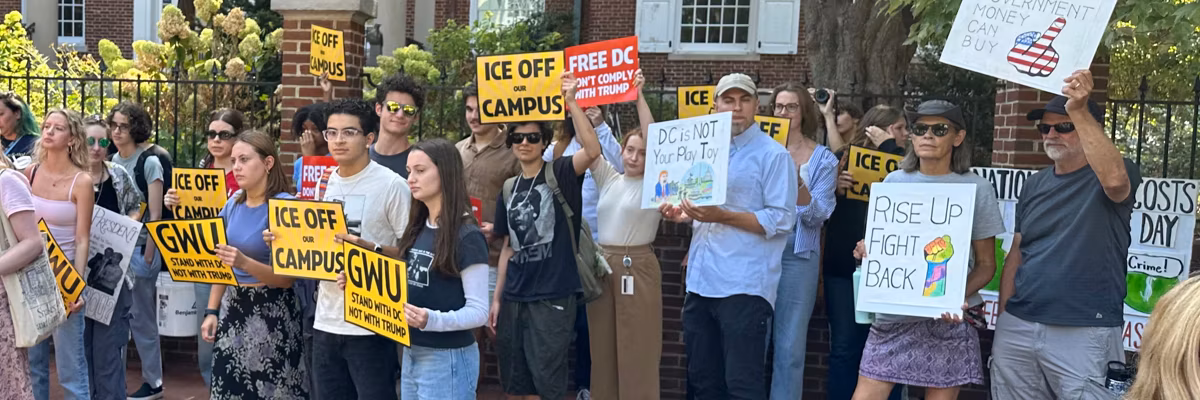 Students at George Washington University walked out